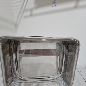 Calpak Clear Travel Makeup Bag with Gold Trim